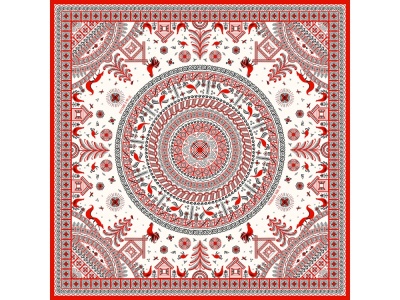 Платок Мезенская роспись