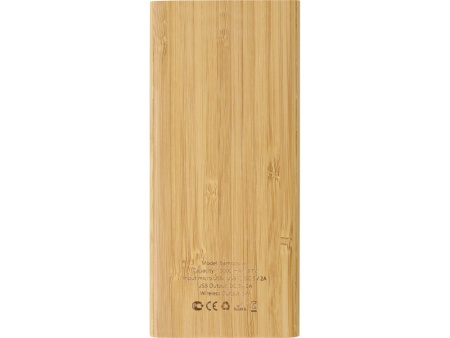 Внешний беспроводной аккумулятор из бамбука Bamboo Air, 10000 mAh