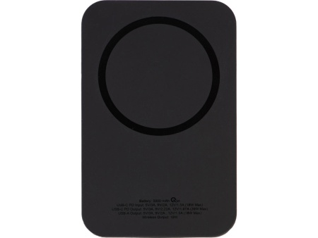 Магнитный беспроводной внешний аккумулятор MagnetIQ, 5000 mah, 10 W, черный