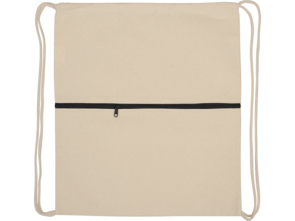 Рюкзак-мешок хлопковый Lark с цветной молнией