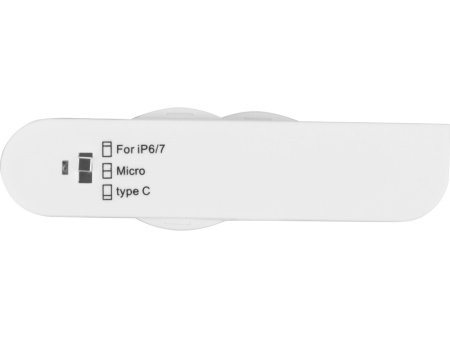 Универсальный переходник Smarty (Micro USB / Lightning / Type C), белый