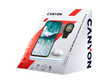 Беспроводное зарядное устройство для гаджетов 3-в-1 с технологией QI WS-303, 15 Вт