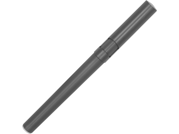 Ручка пластиковая шариковая трехгранная Nook с подставкой для телефона в колпачке, серый/белый