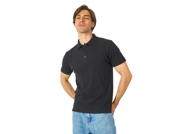 Поло с эластаном Chicago, 200гр пике S, черный
