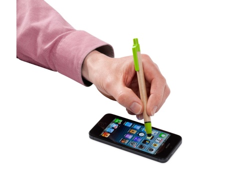 Ручка-стилус шариковая Planet, бежевый/лайм