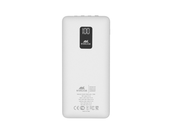 Внешний аккумулятор с дисплеем и встроенными кабелями VA2210, 10000 mAh
