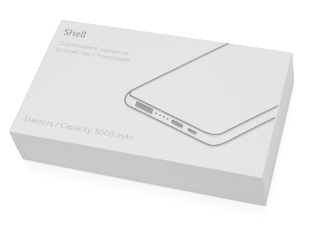 Портативное зарядное устройство Shell, 5000 mAh, красный