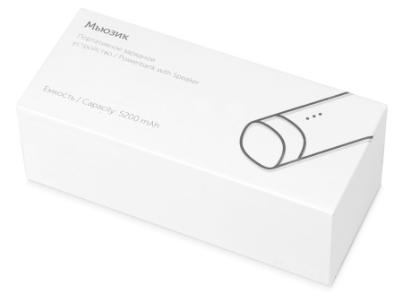 Портативное зарядное устройство Мьюзик, 5200 mAh, красный