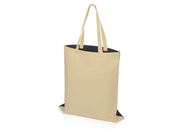 Сумка для шопинга Twin двухцветная из хлопка, 180 г/м2, черный/натуальный