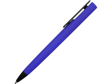 Ручка пластиковая soft-touch шариковая Taper, синий/черный