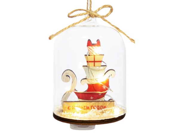 Новогоднее украшение Сани в колбе