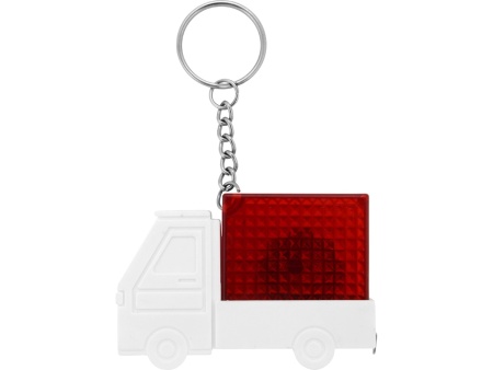 Брелок-рулетка Автомобиль с фонариком, 1 м., белый/красный