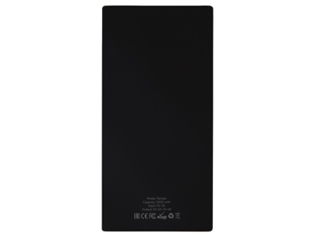 Портативное зарядное устройство Render с полноцветной, 5000 mAh, черный