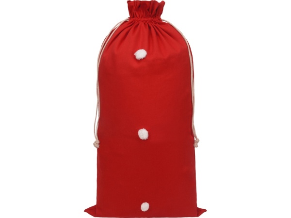 Мешок подарочный с помпонами