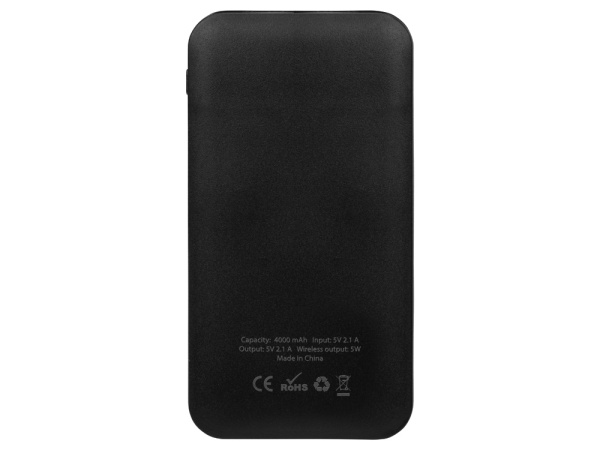 Портативное беспроводное зарядное устройство Impulse, 4000 mAh, черный