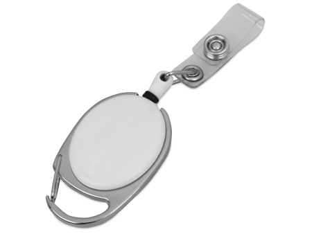 Ретрактор Слип на кнопке, белый/серебристый